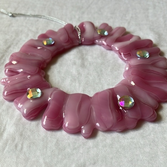 Ornament: Unbranded Christmas Pink Glass Ornament with faux gems - Picture 15 of 16